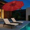 Dyed Polyester LED Offset Hanging Umbrella, 10x8.5 ft, 360 Tilt and Base